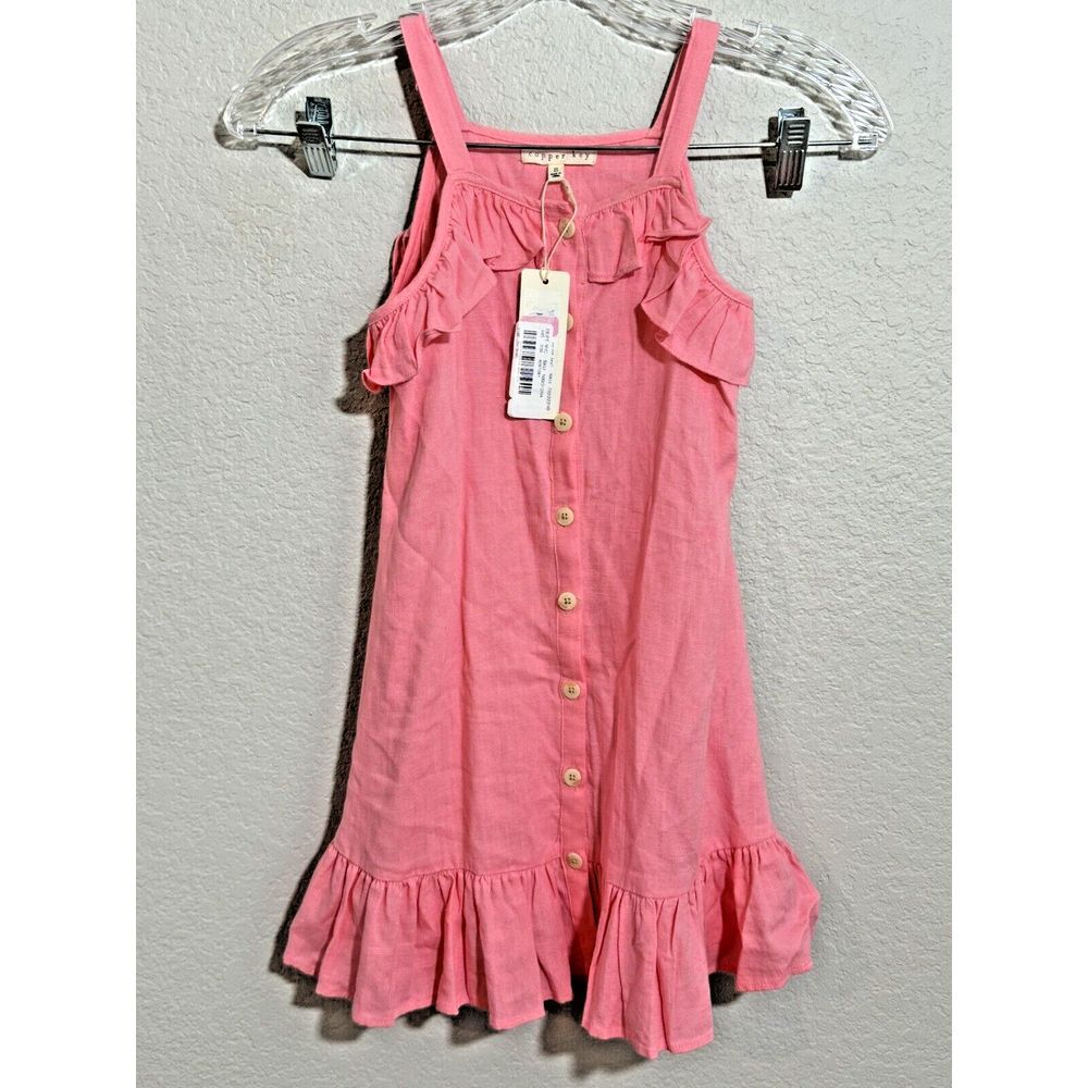 Copper Key nwt sz S Pink  Coral ruffle design linen blend Dillards‎